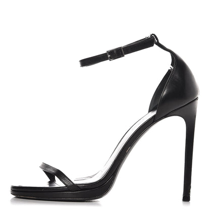 Saint Laurent Calfskin Jane 110 Ankle Strap Sandals 38 Black 1 of 8