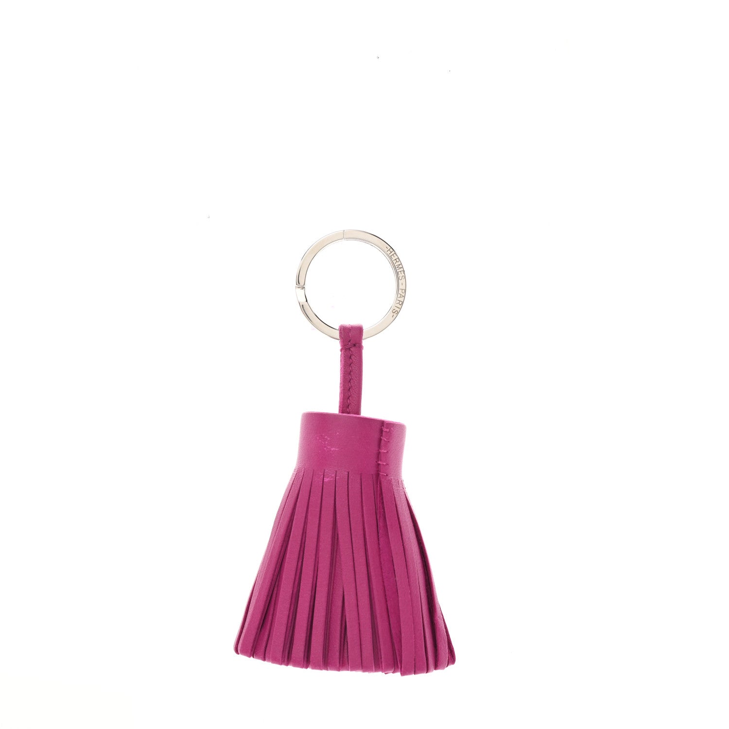 Hermes Lambskin Carmen Tassel Key Holder Rose Pourpre 1 of 4