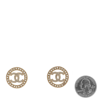 Chanel Pearl CC Round Earrings Gold 2 of 6