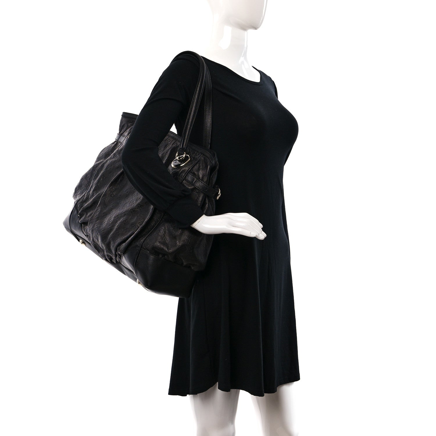 Gucci Guccissima Large Full Moon Tote Black 2 of 9
