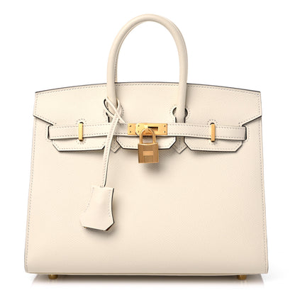 Hermes Epsom Horseshoe Birkin Sellier 25 Nata Toffee 1 of 9