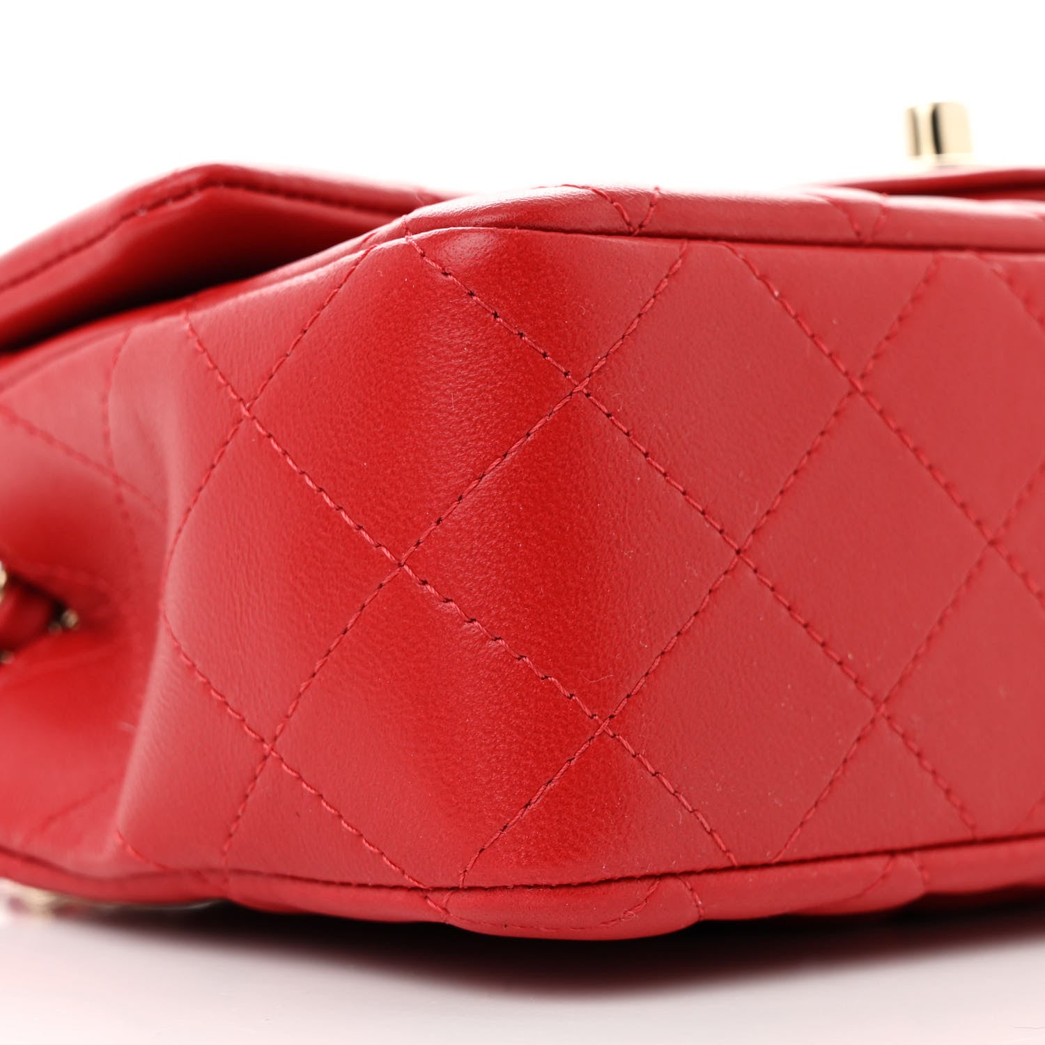 Chanel Lambskin Quilted Mini Rectangular Flap Red 9 of 10