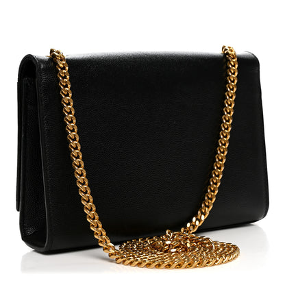 Saint Laurent Grain De Poudre Small Monogram Kate Satchel Black 3 of 10