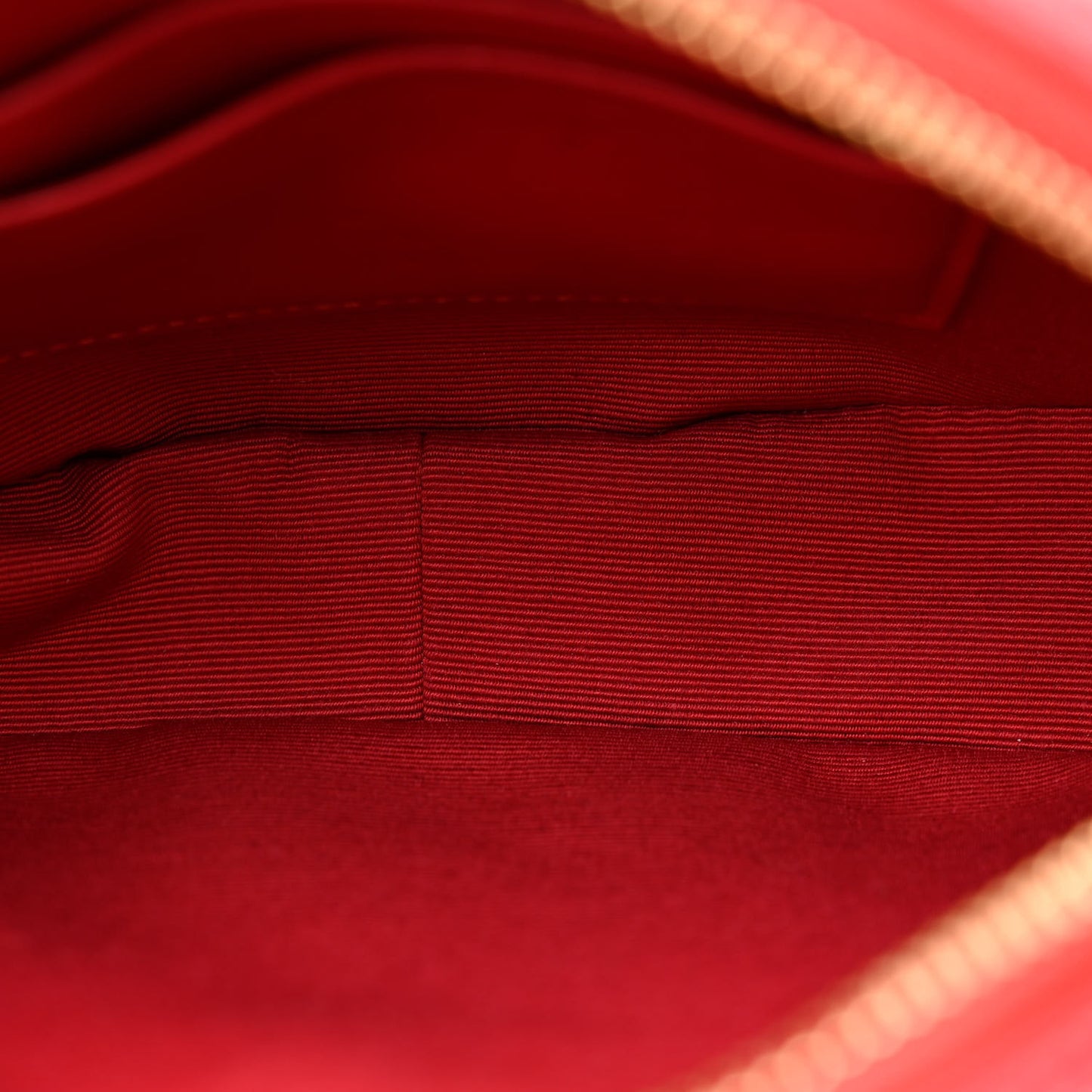Calfskin Quilted Small C Charm Bag Red