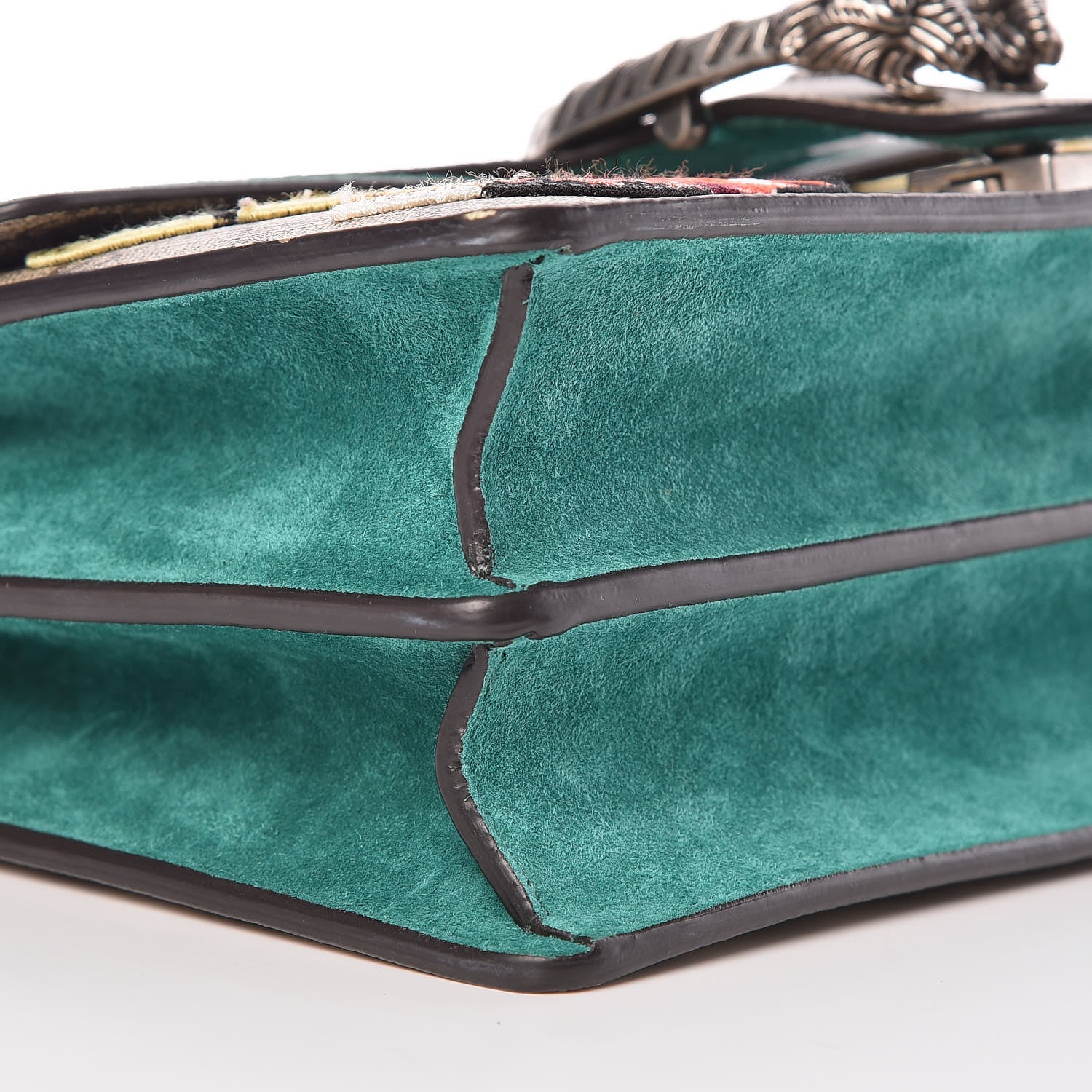 Gucci GG Supreme Monogram Willow Hill Embroidered Small Dionysus Shoulder Bag Emerald 9 of 11