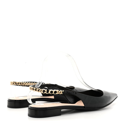 Gucci Patent Signoria Ballet Slingback Ballet Flat 38.5 Black 6 of 12