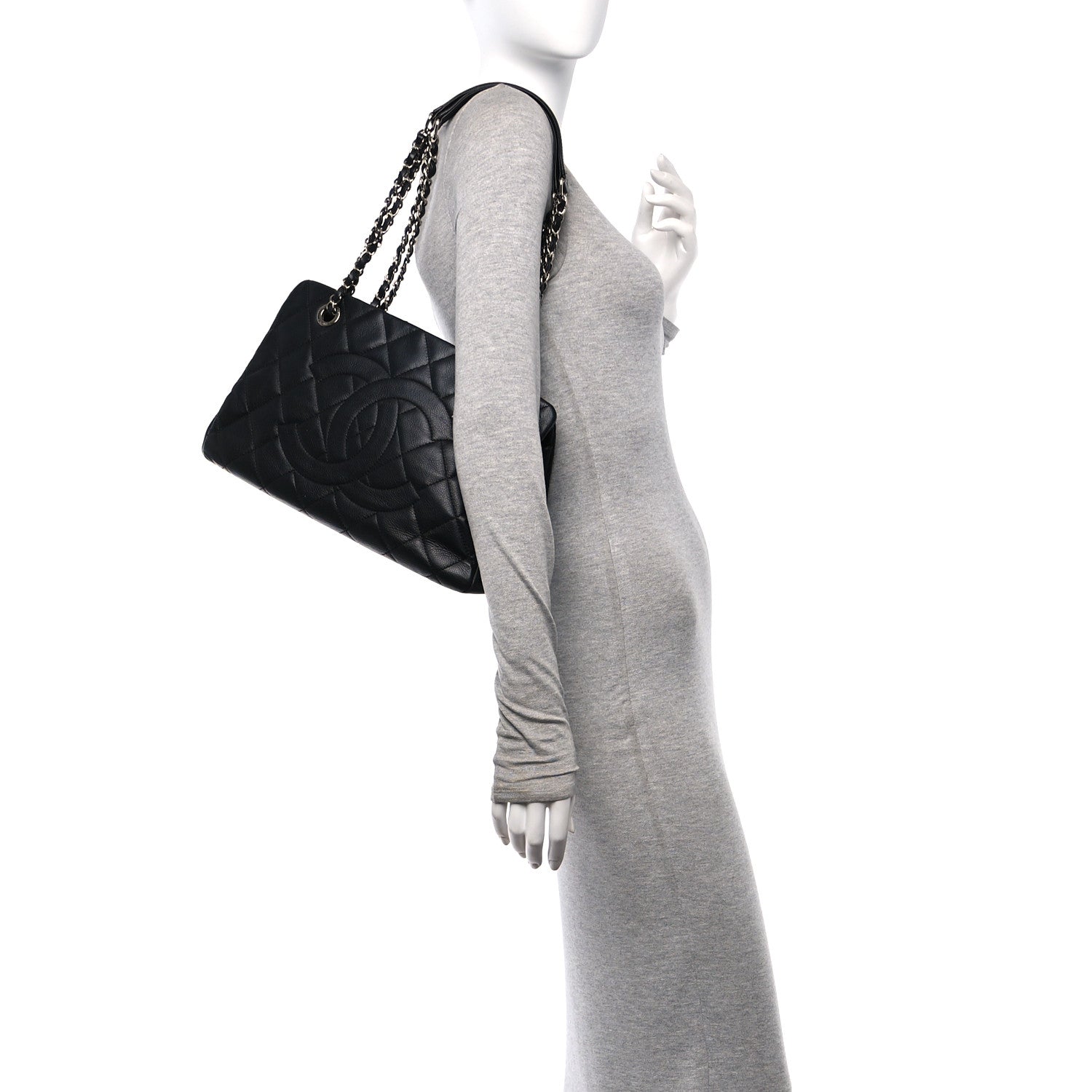 Chanel Caviar Quilted CC Timeless Soft Tote Black 2 of 12