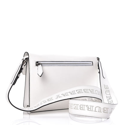 Burberry Calfskin Perforated Small Macken Crossbody Bag White 3 of 11