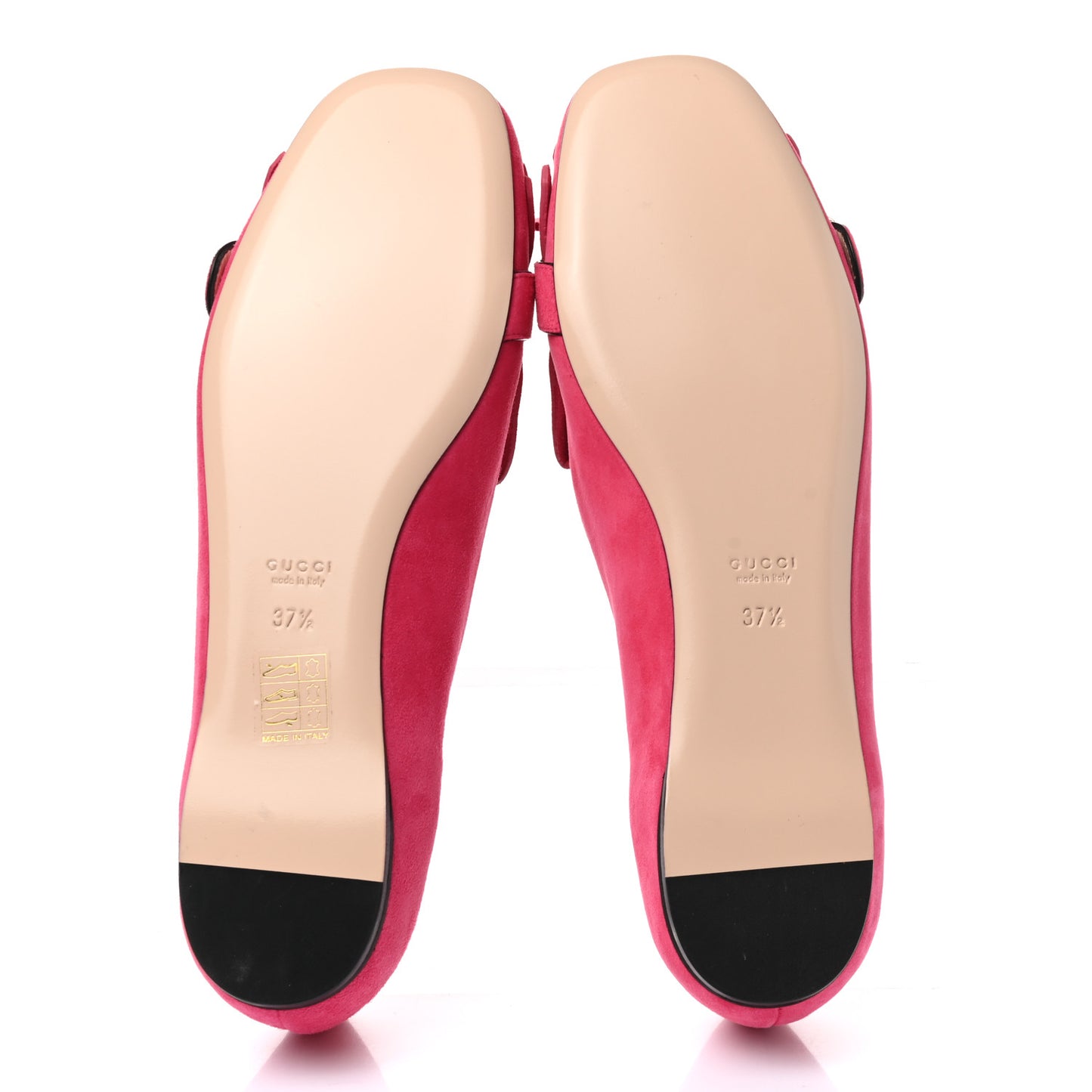 Kid Scamosciato GG Marmont Fringe Flats 37.5 Hot Pink