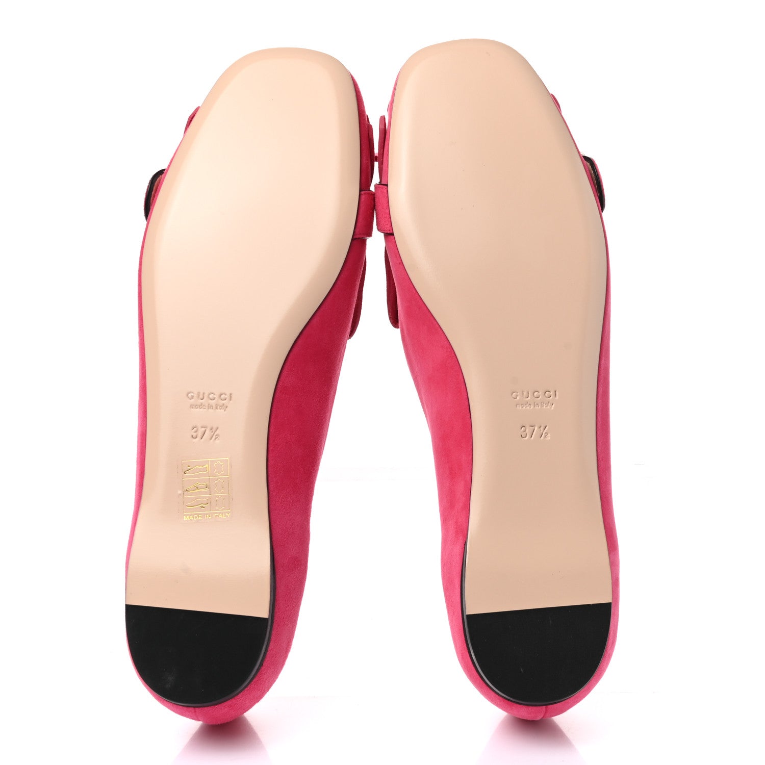 Gucci Kid Scamosciato GG Marmont Fringe Flats 37.5 Hot Pink 5 of 9