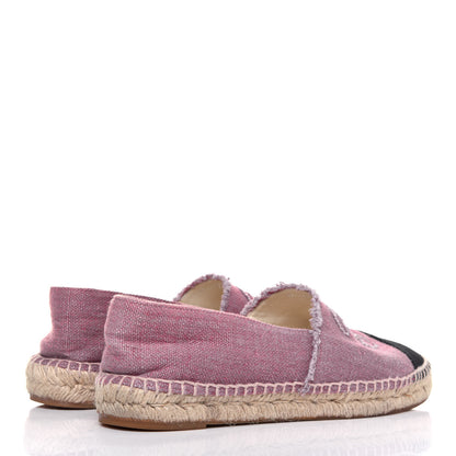 Chanel Linen CC Espadrilles 39 Pink Black 4 of 11