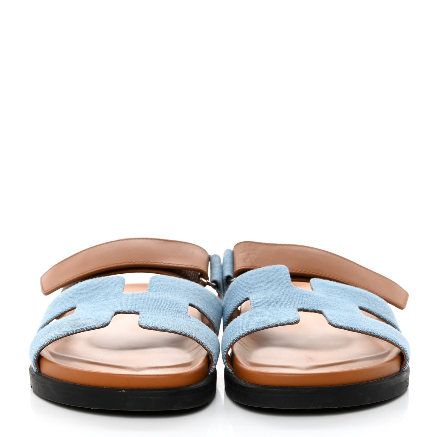 Denim Calfskin Womens Chypre Sandals 41 Bleu Clair Naturel