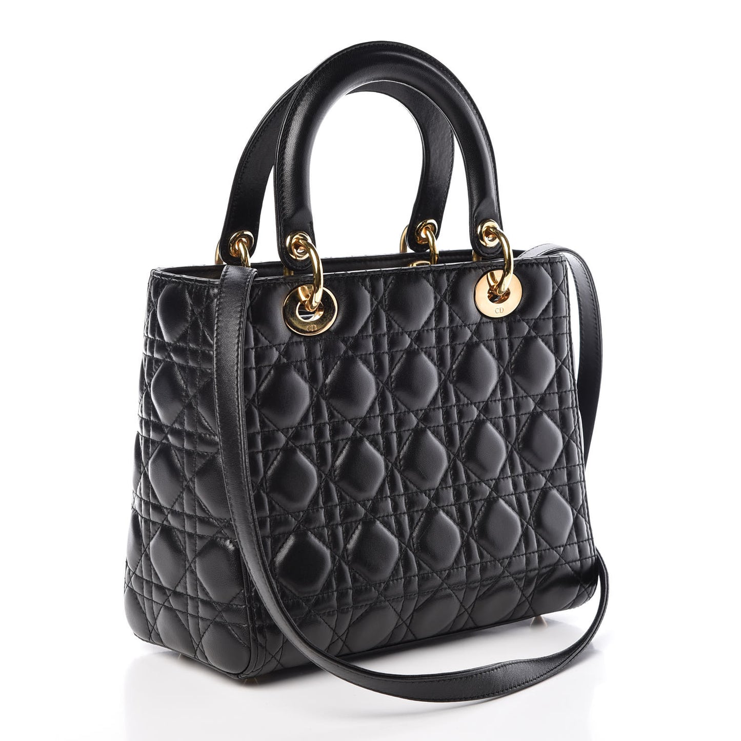 Lambskin Cannage Medium Lady Dior Black