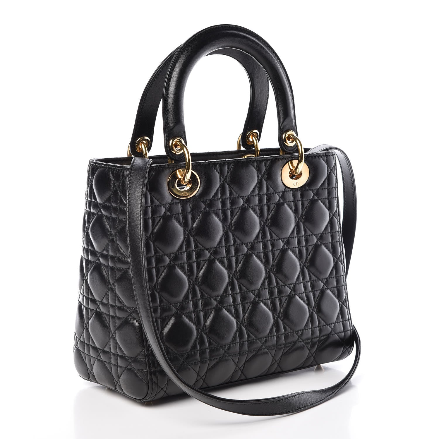 Christian Dior Lambskin Cannage Medium Lady Dior Black 4 of 17