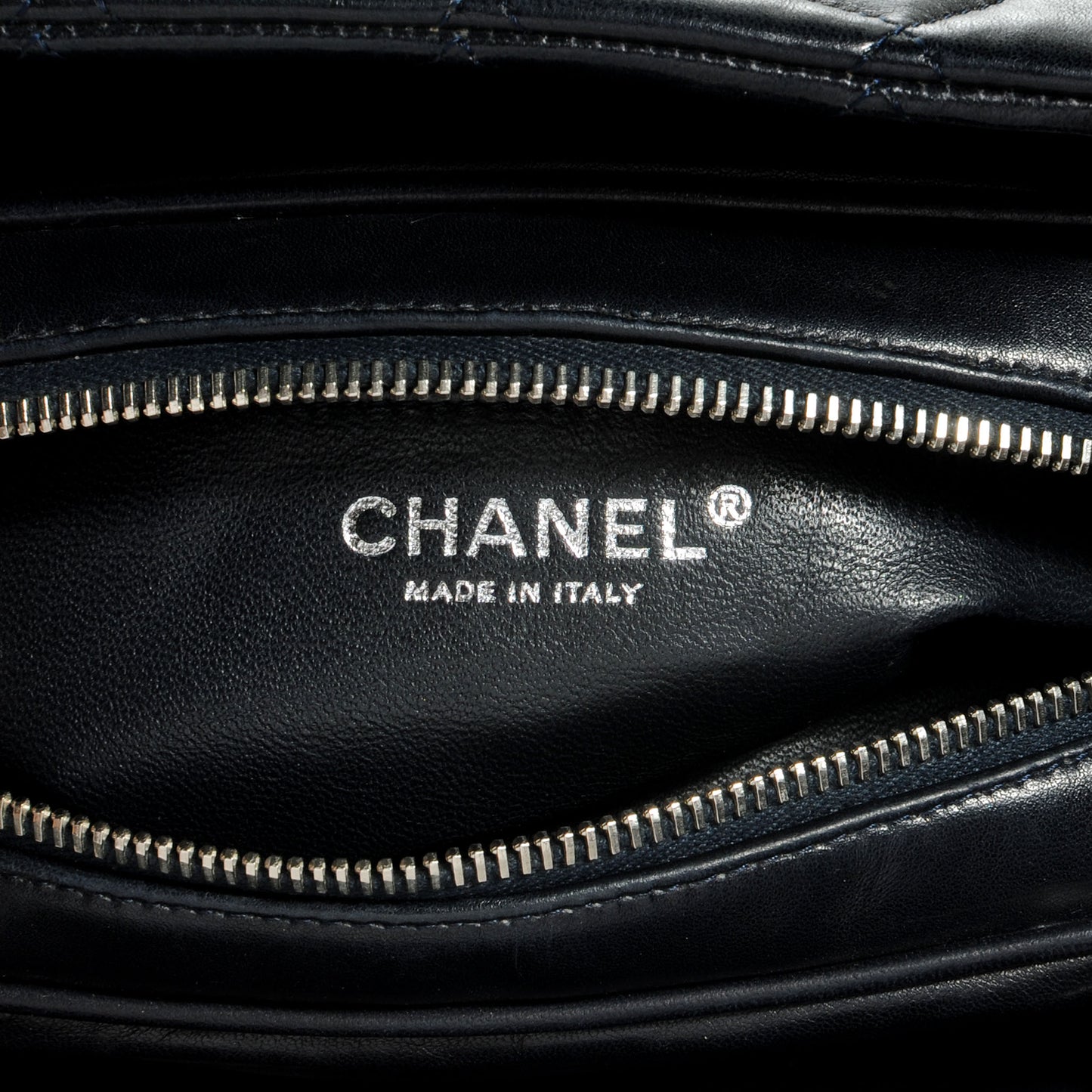 Lambskin Timeless Shopping Tote Navy Blue