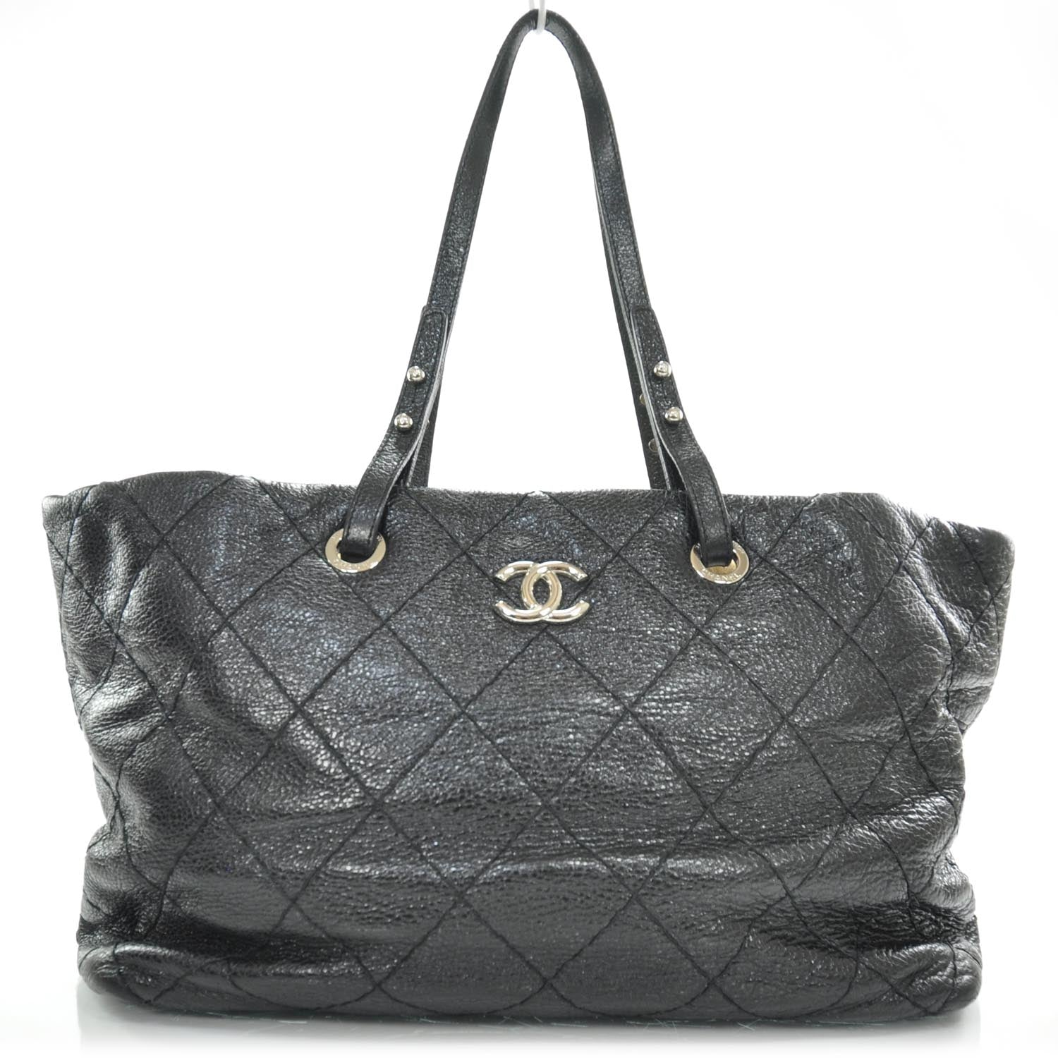 Chanel Glazed Calfskin On The Road Tote Black 1 of 8