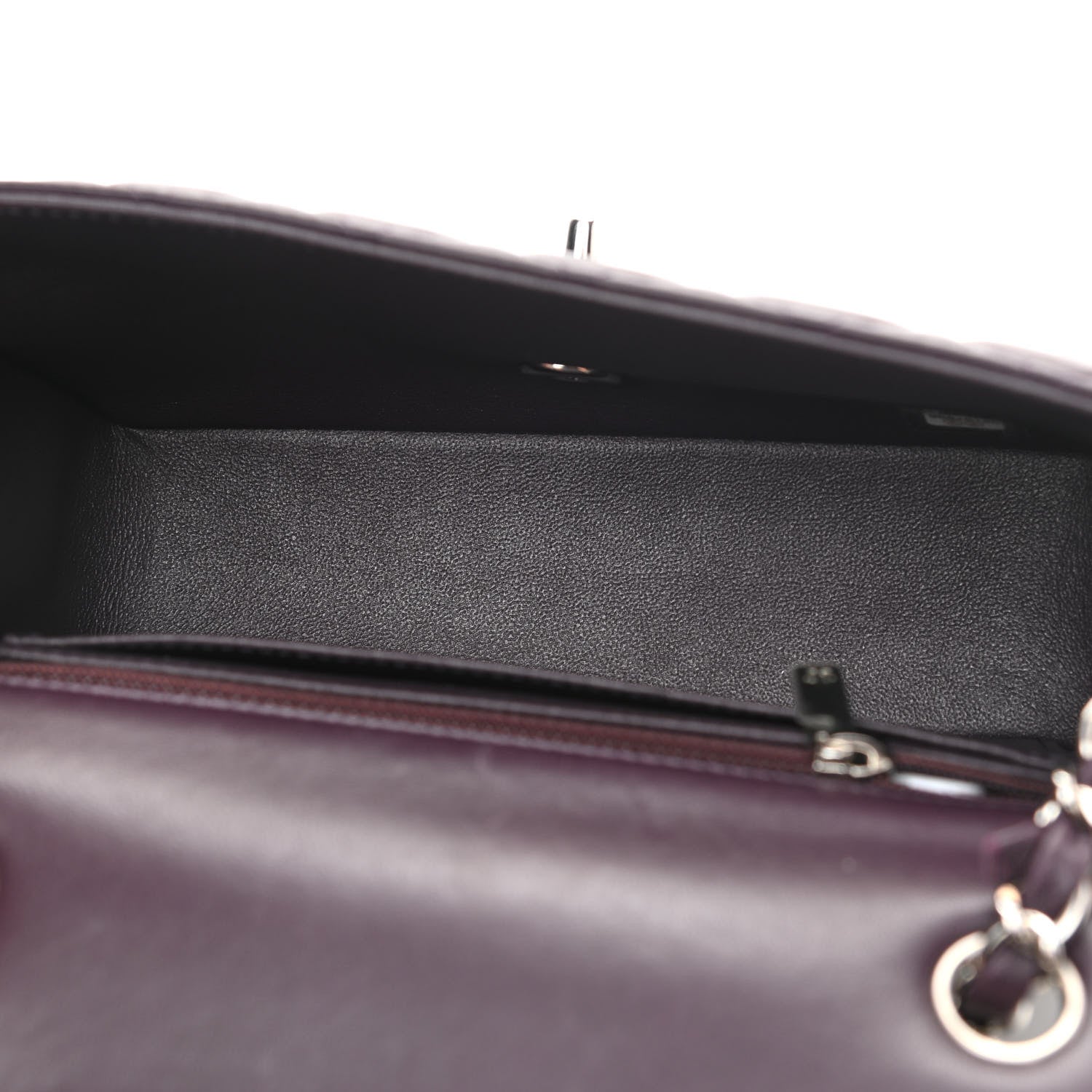 Chanel Lambskin Quilted Mini Rectangular Flap Dark Purple 5 of 9