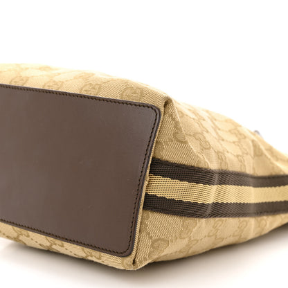 Gucci Monogram Small Bucket Tote Beige Dark Brown 10 of 14