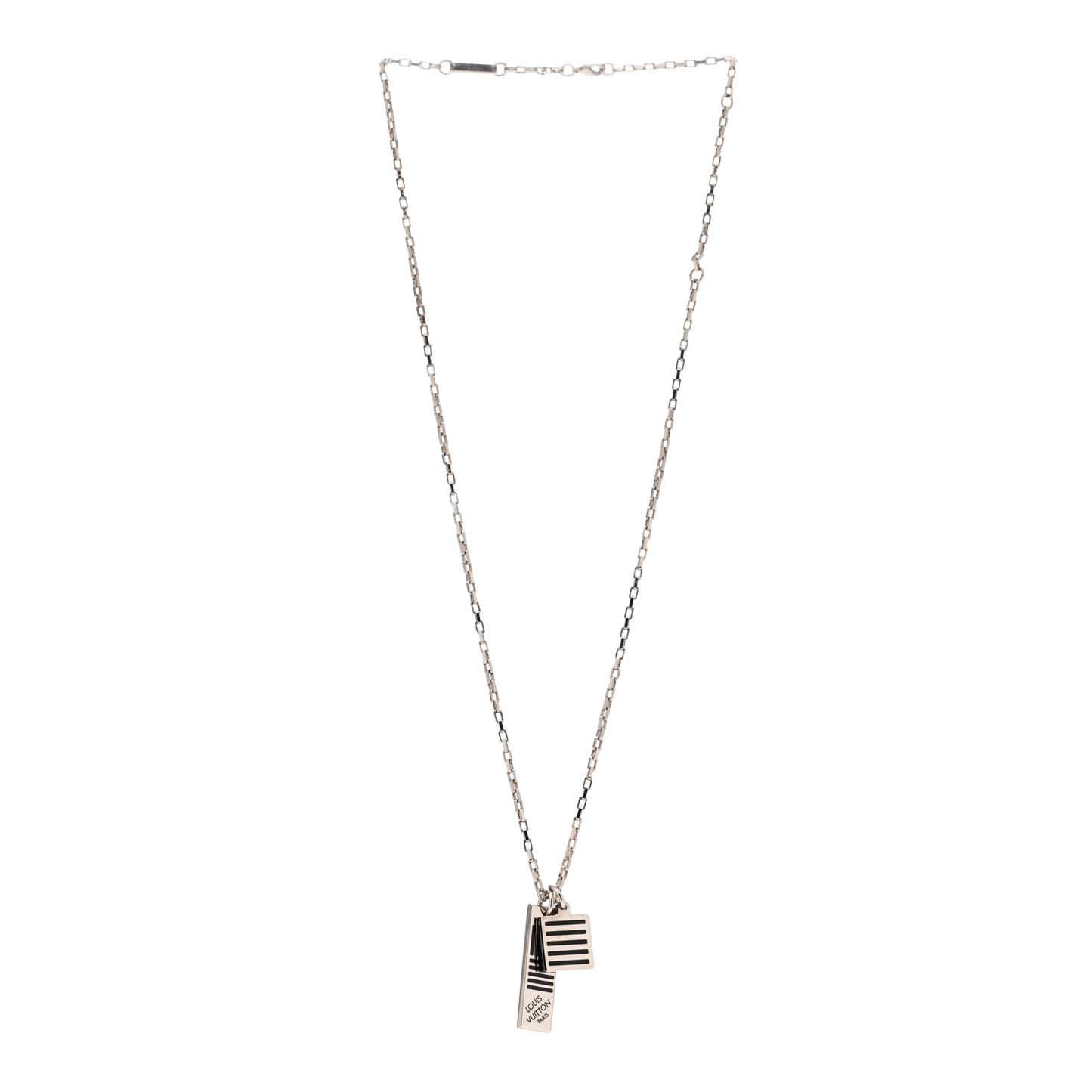 Collier Damier Colors Pendant Necklace Silver Black