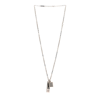 Louis Vuitton Collier Damier Colors Pendant Necklace Silver Black 3 of 6