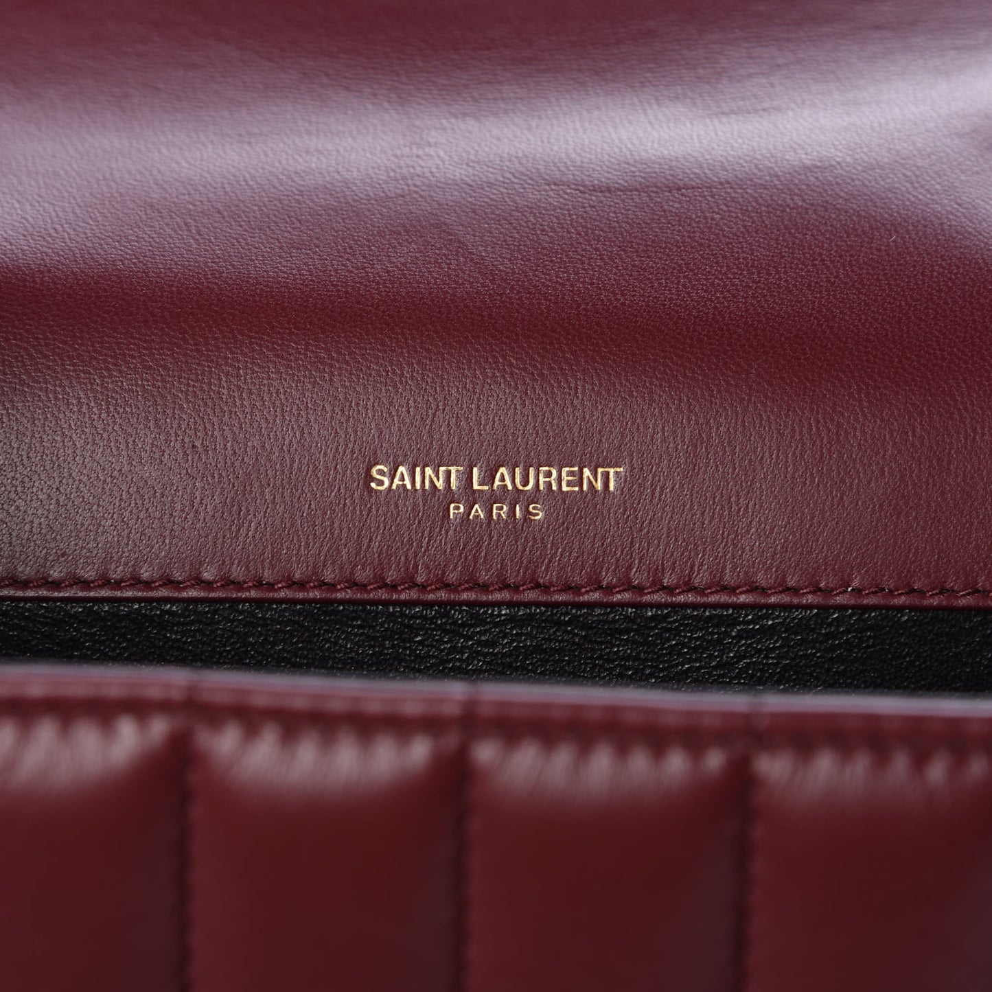 Lambskin Matelasse Monogram Medium Vicky Chain Bag Dark Legion Red