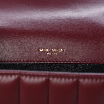 Saint Laurent Lambskin Matelasse Monogram Medium Vicky Chain Bag Dark Legion Red 6 of 9