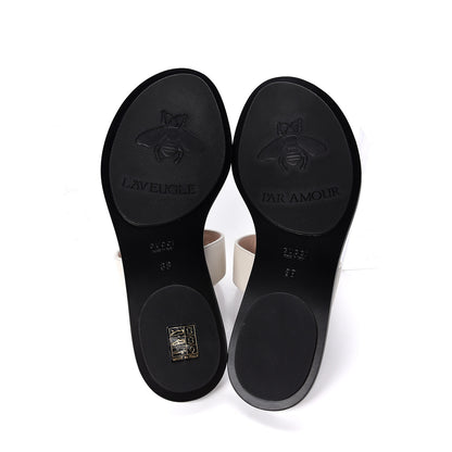 Gucci Calfskin GG Marmont Thong Sandals 38 Mystic White 6 of 8