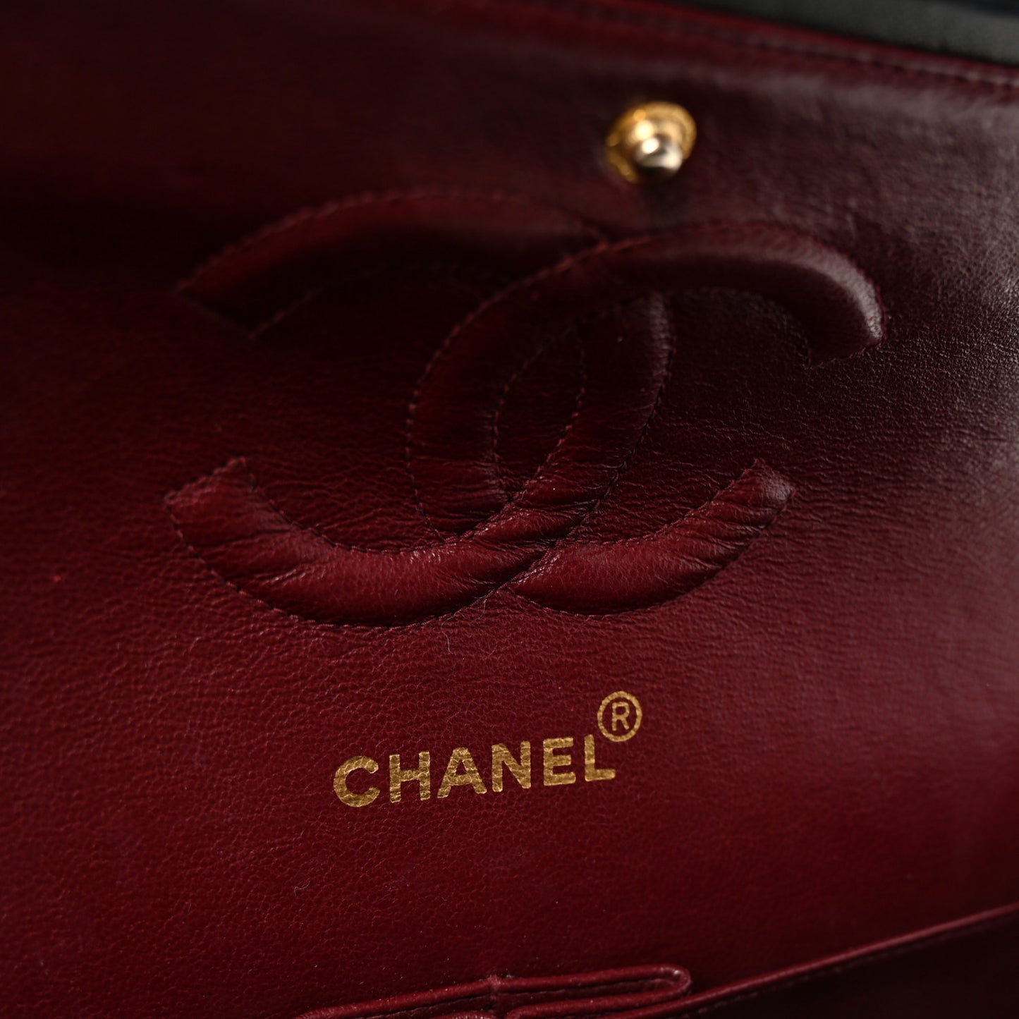 Lambskin Quilted Medium Double Flap Black