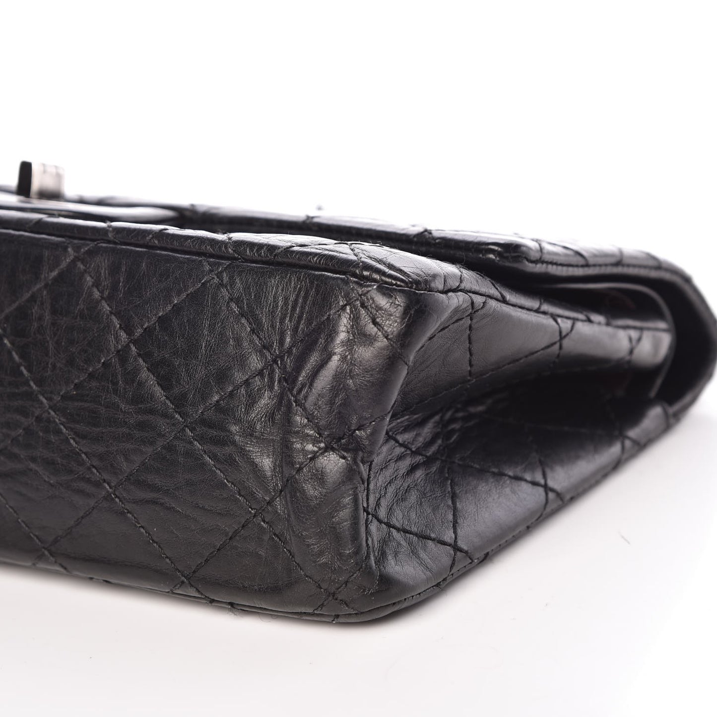 Aged Calfskin Quilted 2.55 Reissue 225 Flap Black