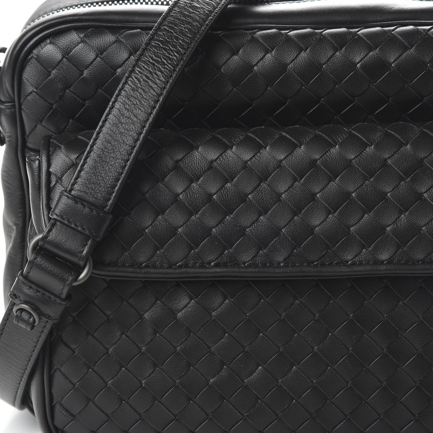 Nappa Intrecciato Messenger Bag Black
