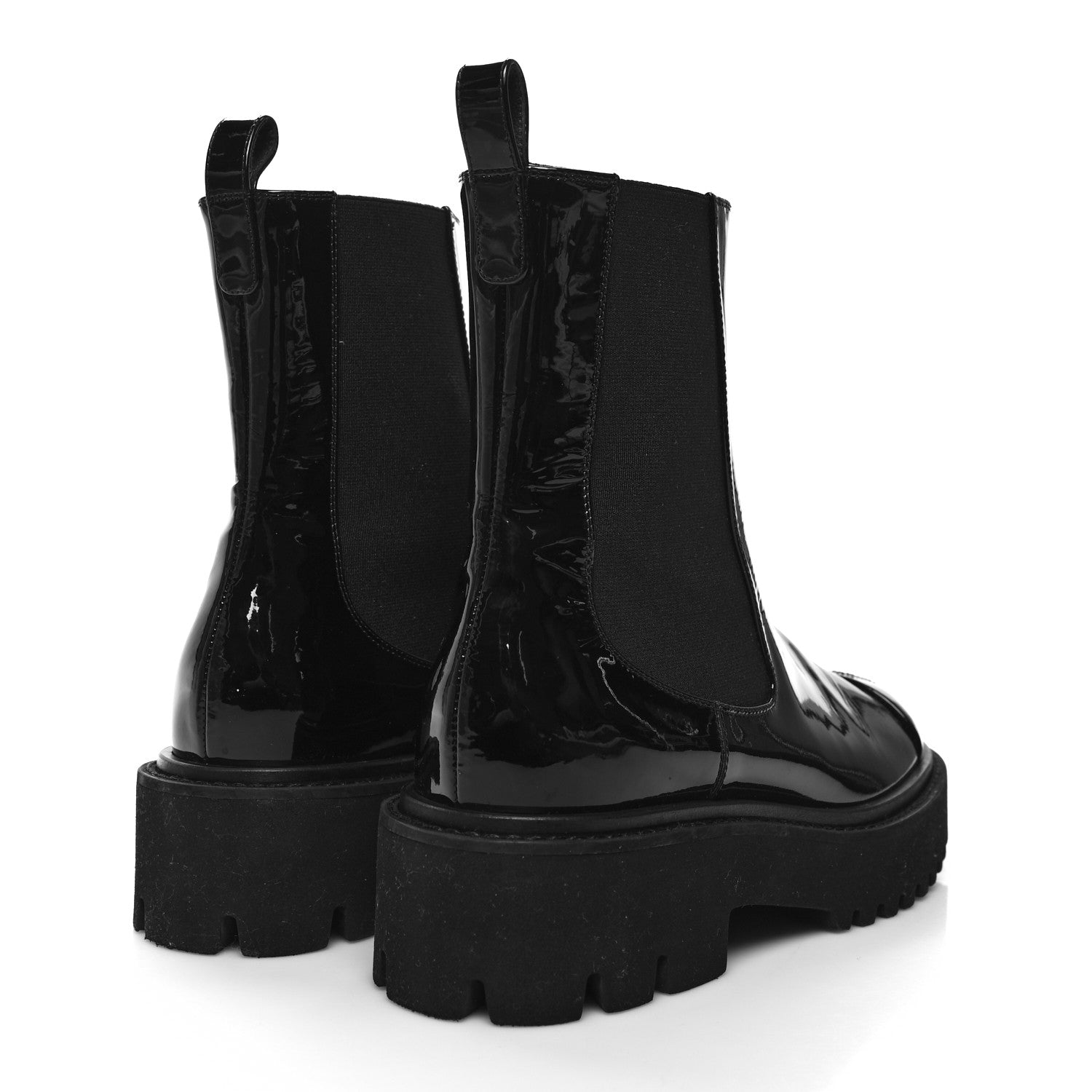 Chanel Patent Cap Toe Short Boots 38 Black 4 of 8