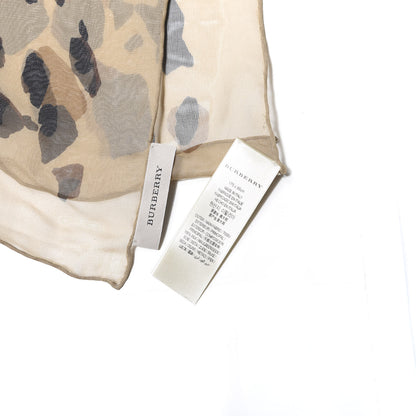Burberry Silk Animal Print Scarf Camel 5 of 5