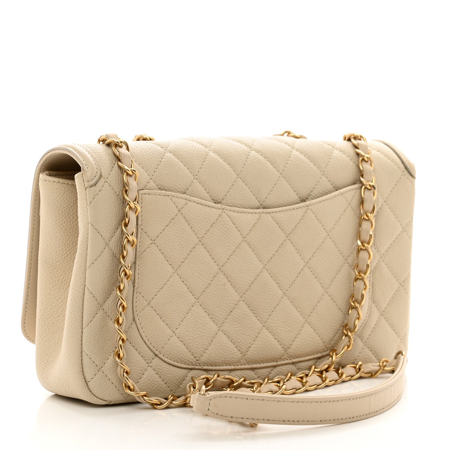 Chanel Caviar Quilted Medium CC Filigree Flap Beige 3 of 12