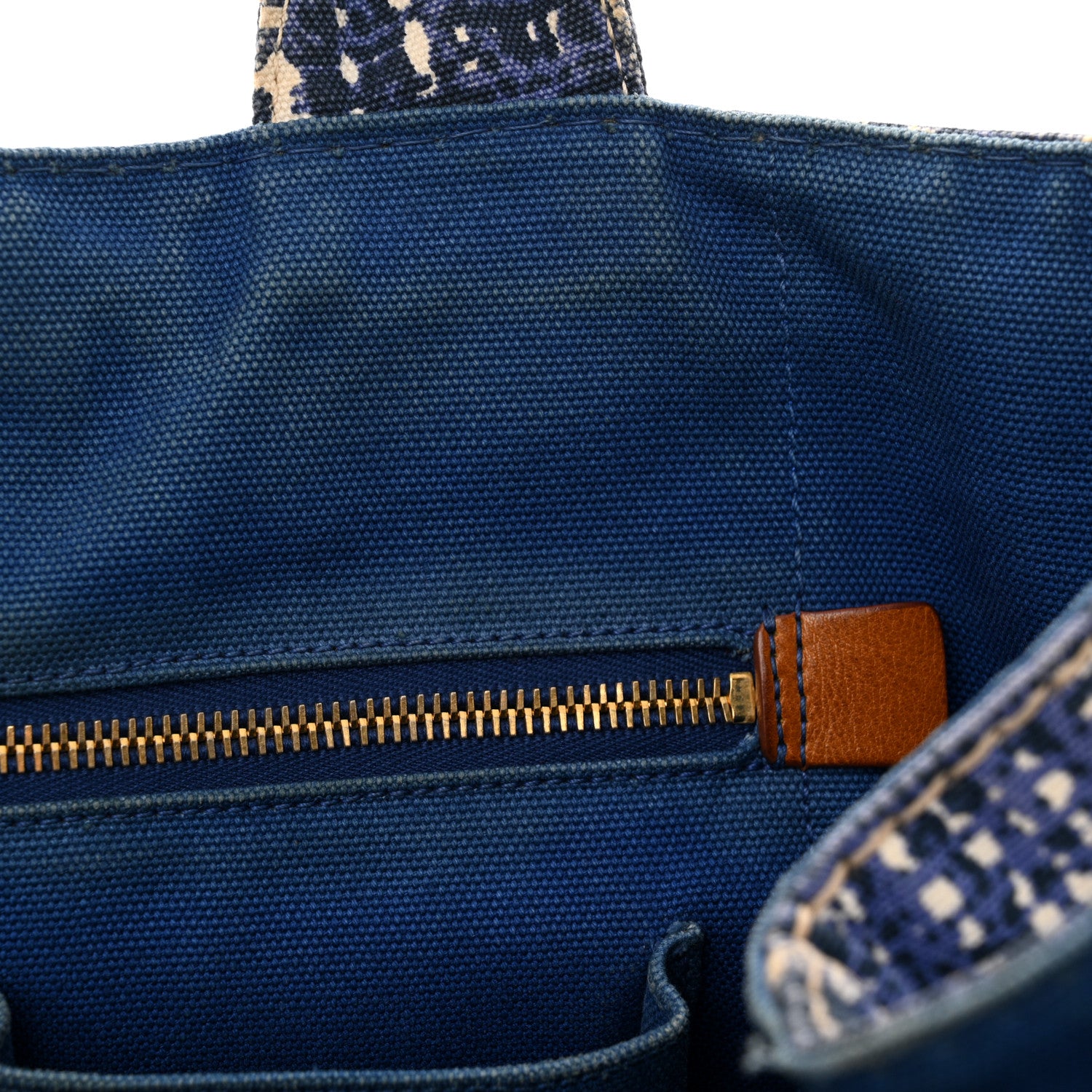 Prada Canapa Tote Blue White 15 of 17
