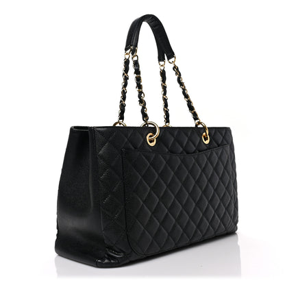 Chanel Caviar Quilted XL Grand Shopping Tote GST Black 3 of 8