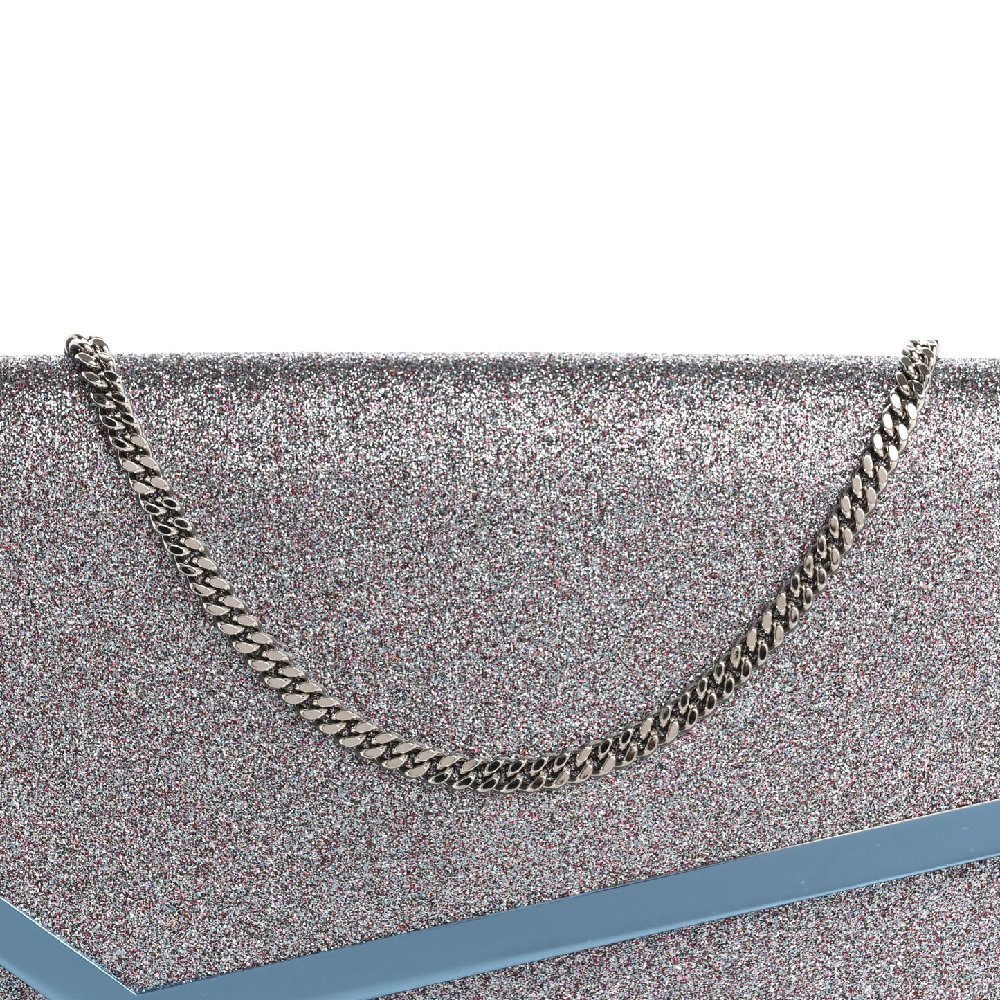 Glitter Fabric Erica Chain Clutch Multicolor