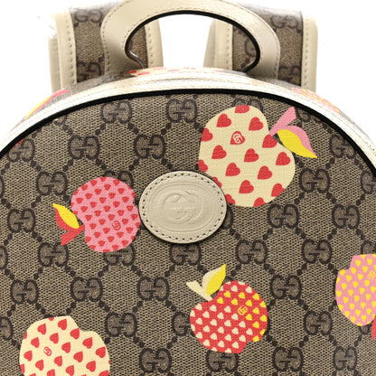 Gucci GG Supreme Monogram Les Pommes Small Retro Interlocking G Dome Backpack Beige Multicolor Mystic White 8 of 12