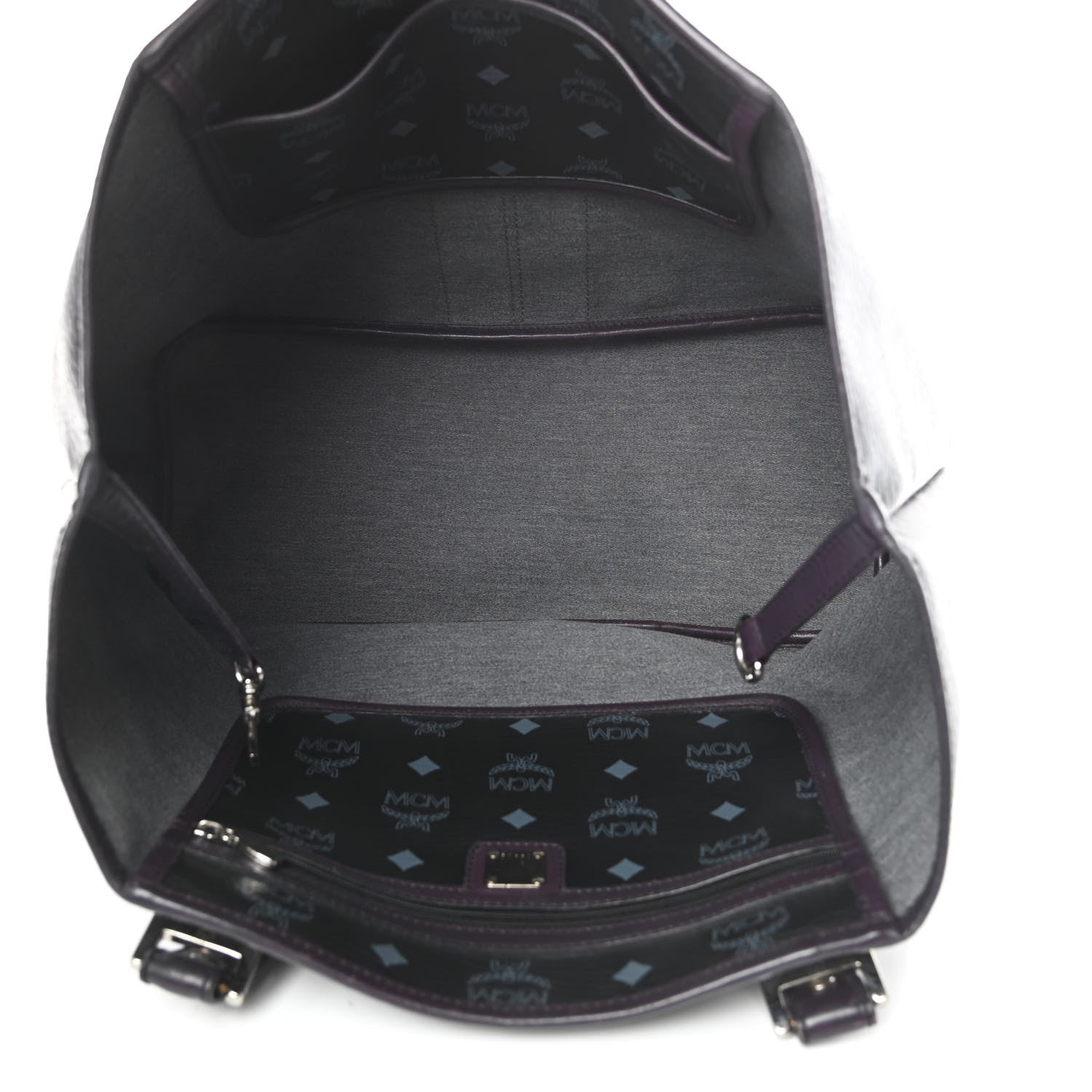 MCM Visetos Striped Munich Lion Tote Black 5 of 16