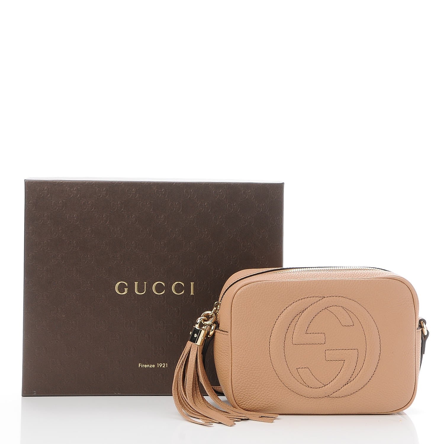 Gucci Pebbled Calfskin Small Soho Disco Bag Rose Beige 8 of 8