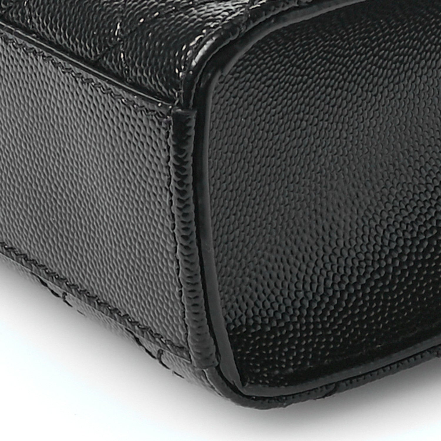 Saint Laurent Grain De Poudre Textured Mixed Matelasse Triquilt Medium Monogram Satchel Black 10 of 11