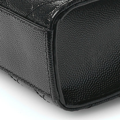 Saint Laurent Grain De Poudre Textured Mixed Matelasse Triquilt Medium Monogram Satchel Black 10 of 11