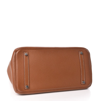 Hermes Taurillon Clemence Birkin 35 Gold 5 of 31