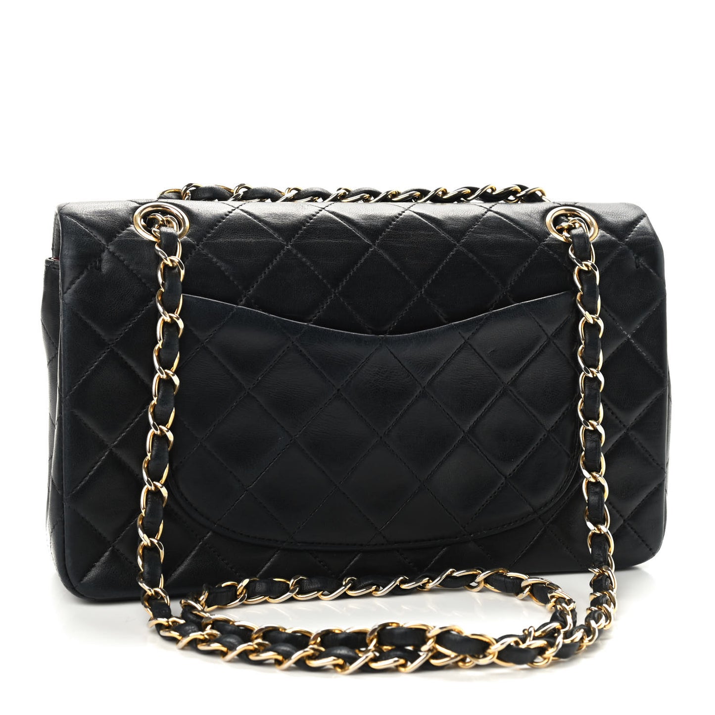 Lambskin Quilted Small Double Flap Black