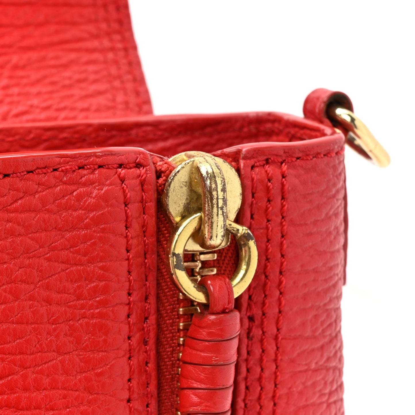 Textured Calfskin Mini Pashli Satchel Red