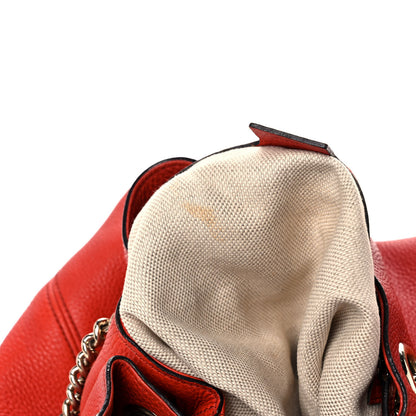 Gucci Pebbled Calfskin Medium Soho Chain Shoulder Bag Tabasco Red 11 of 11