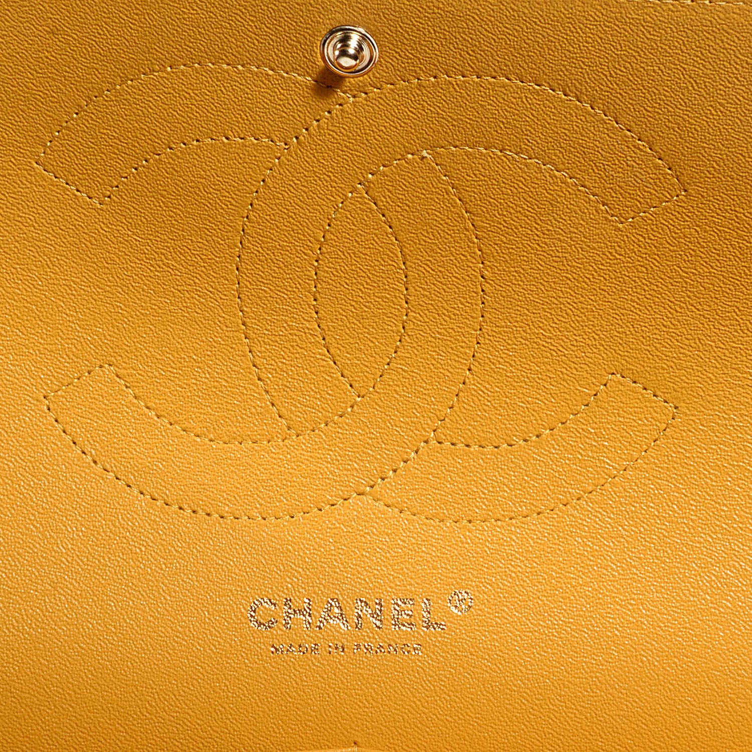 Chanel Lambskin Jumbo Double Flap Yellow 7 of 9