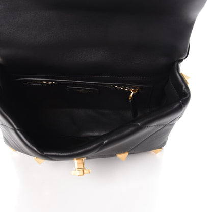 Valentino Garavani Nappa Large Roman Stud Shoulder Bag Black 5 of 9
