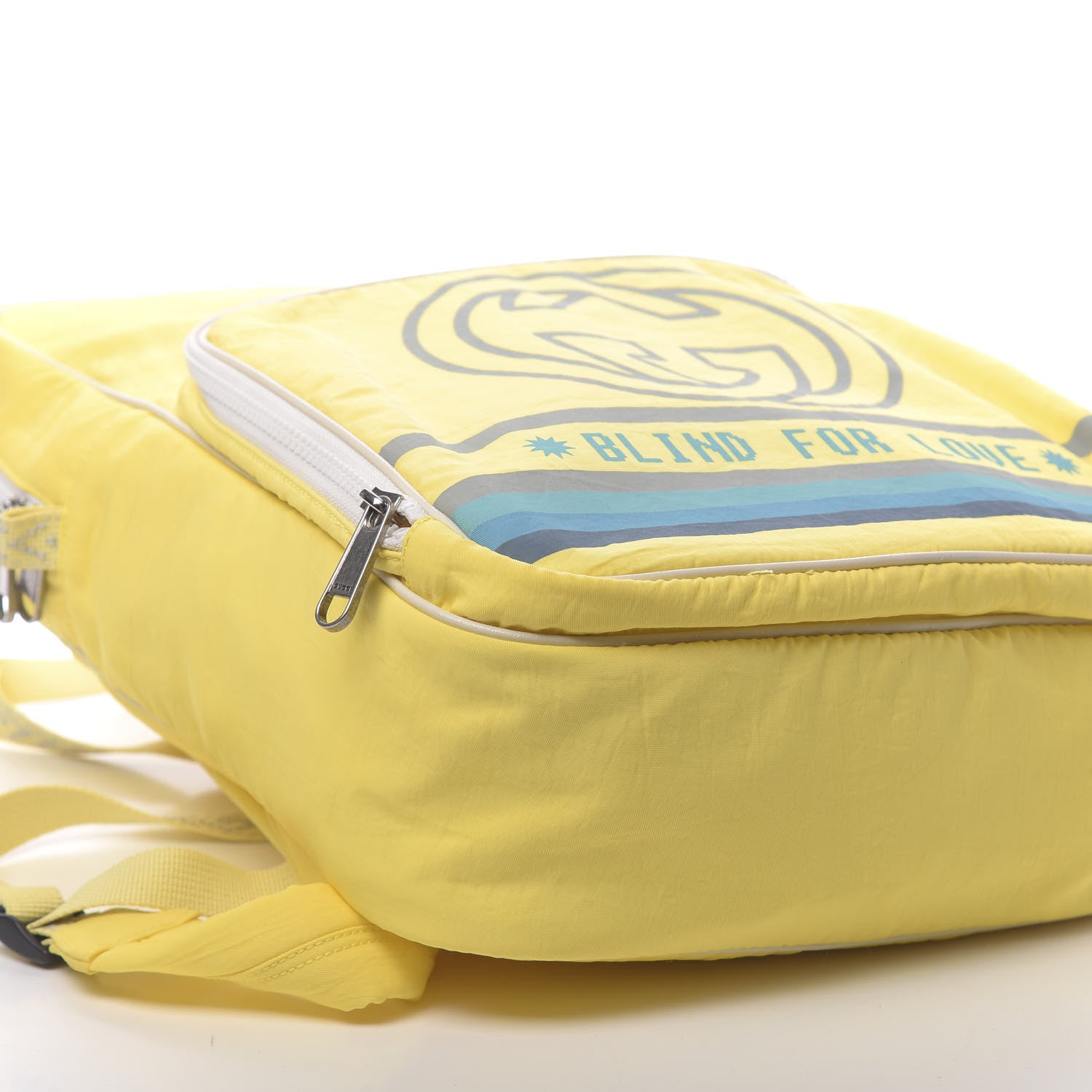 Gucci Nylon Twill Blind For Love Interlocking G Backpack Pastel Yellow Multicolor 7 of 9