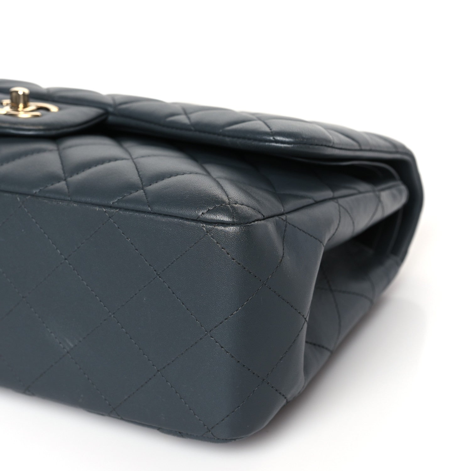 Chanel Lambskin Quilted Jumbo Double Flap Grey 9 of 10