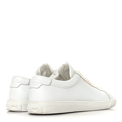 Saint Laurent Calfskin Andy Low Top Sneakers 37.5 Blanc Optique 5 of 9